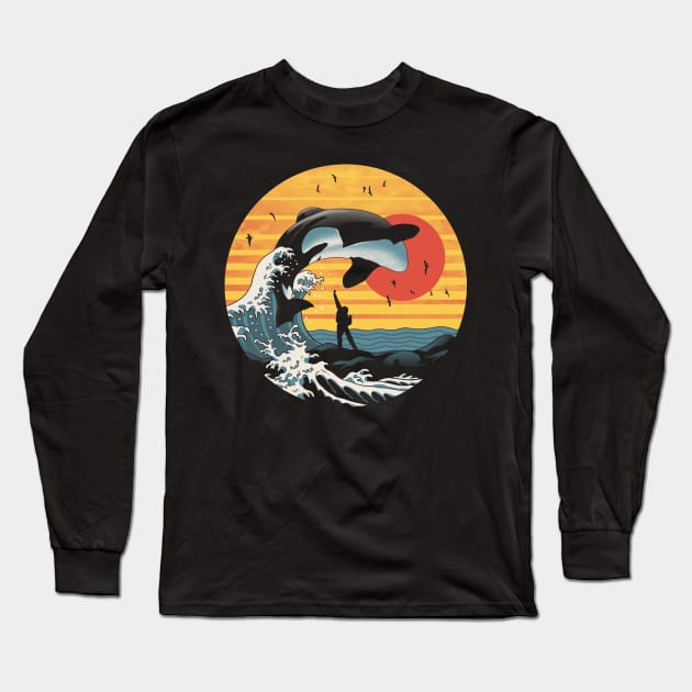 The Great Killer Whale Long Sleeve T-Shirt by Vincent Trinidad Art